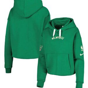 Ladies XL Nike Milwaukee Bucks Green Cropped Hoodie